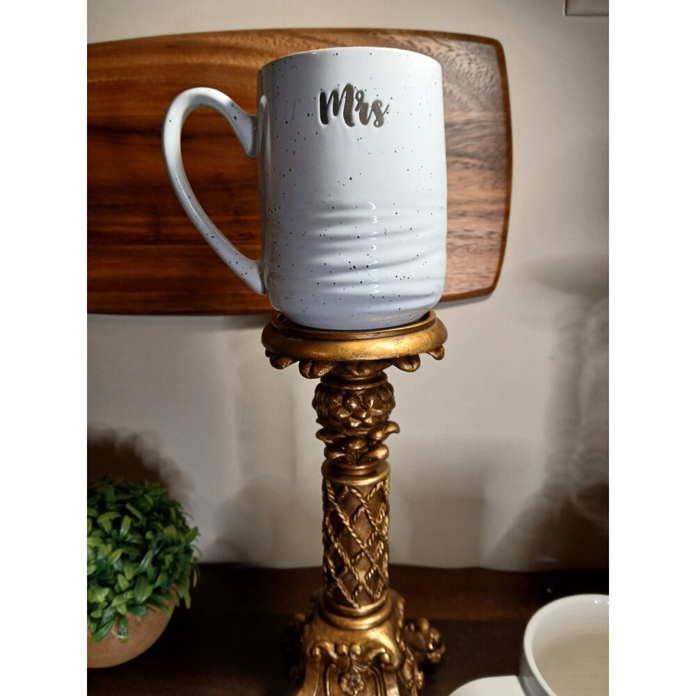 Sheffield Home "Mrs." Speckled White & Pink Ceramic Coffee Mug